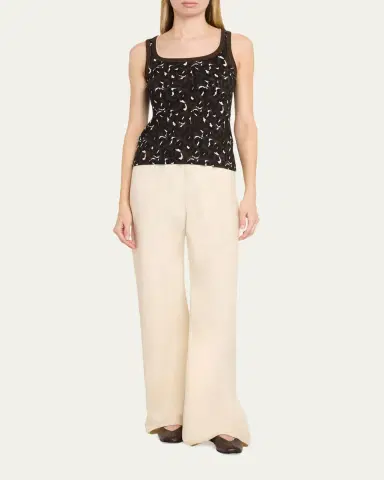 MAJESTIC FILATURES Animal-Print Organic Cotton Rib Tank Top | Thumbnail 2 MAJESTIC FILATURES Animal-Print Organic Cotton Rib Tank Top | Thumbnail 2