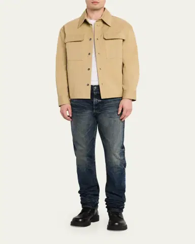 Master Craft Union Men's Waistband-Tab Faded Denim Straight-Leg Jeans | Thumbnail 2 Master Craft Union Men's Waistband-Tab Faded Denim Straight-Leg Jeans | Thumbnail 2