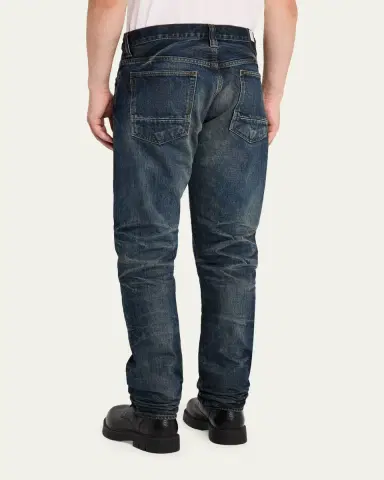 Master Craft Union Men's Waistband-Tab Faded Denim Straight-Leg Jeans | Thumbnail 3 Master Craft Union Men's Waistband-Tab Faded Denim Straight-Leg Jeans | Thumbnail 3
