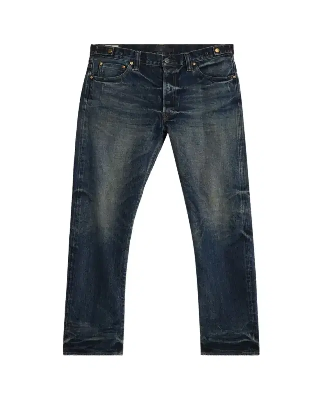 Men's Waistband-Tab Faded Denim Straight-Leg Jeans Men's Waistband-Tab Faded Denim Straight-Leg Jeans