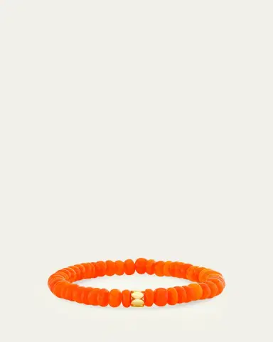 Sydney Evan 14K Marquise Rondelle on Orange Opal Stretch Bracelet | Thumbnail 2 Sydney Evan 14K Marquise Rondelle on Orange Opal Stretch Bracelet | Thumbnail 2
