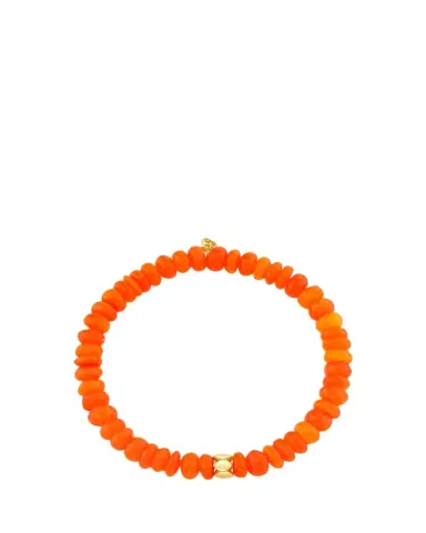 Sydney Evan 14K Marquise Rondelle on Orange Opal Stretch Bracelet | Thumbnail 1 Sydney Evan 14K Marquise Rondelle on Orange Opal Stretch Bracelet | Thumbnail 1