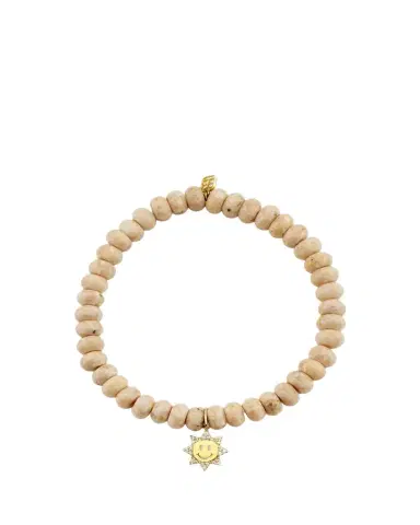 Sydney Evan 14K Diamond Happy Sun on Jasper Stretch Bracelet | Thumbnail 1 Sydney Evan 14K Diamond Happy Sun on Jasper Stretch Bracelet | Thumbnail 1