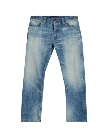 Master Craft Union Men's Waistband-Tab Faded Denim Straight-Leg Jeans | Thumbnail 1 Master Craft Union Men's Waistband-Tab Faded Denim Straight-Leg Jeans | Thumbnail 1