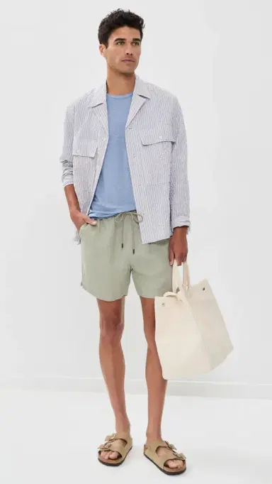 Onia Air Linen Pull-On Shorts 6 Elm | Thumbnail 5 Onia Air Linen Pull-On Shorts 6 Elm | Thumbnail 5