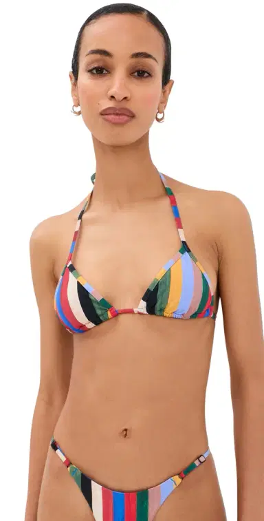 STAUD Lido Triangle Bikini Top Artist tripe | Thumbnail 1 STAUD Lido Triangle Bikini Top Artist tripe | Thumbnail 1