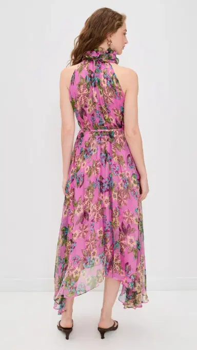 SALONI Iris Silk Ruffle Dress Fiori Peony | Thumbnail 3 SALONI Iris Silk Ruffle Dress Fiori Peony | Thumbnail 3
