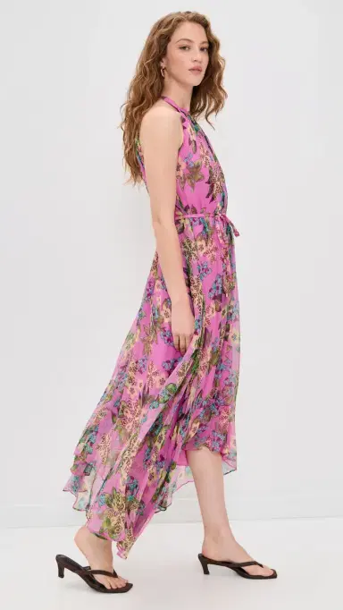 SALONI Iris Silk Ruffle Dress Fiori Peony | Thumbnail 4 SALONI Iris Silk Ruffle Dress Fiori Peony | Thumbnail 4