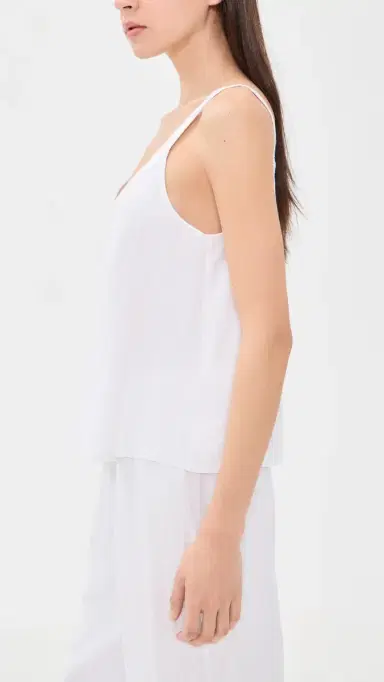 Eberjey inen Blend V Neck Cami White | Thumbnail 4 Eberjey inen Blend V Neck Cami White | Thumbnail 4
