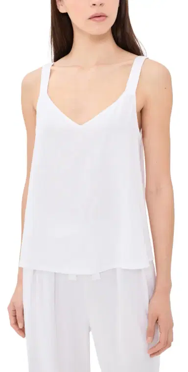 Eberjey inen Blend V Neck Cami White | Thumbnail 1 Eberjey inen Blend V Neck Cami White | Thumbnail 1