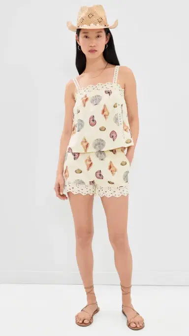 Bailey Rose hell Mini Shorts Cream | Thumbnail 5 Bailey Rose hell Mini Shorts Cream | Thumbnail 5
