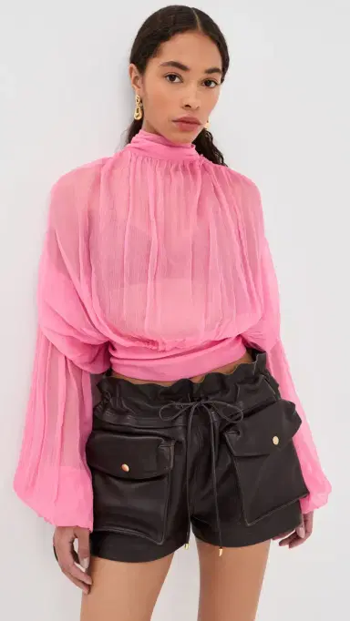 LaQuan Smith Long Sleeve Top with Scarf Detail | Thumbnail 2 LaQuan Smith Long Sleeve Top with Scarf Detail | Thumbnail 2