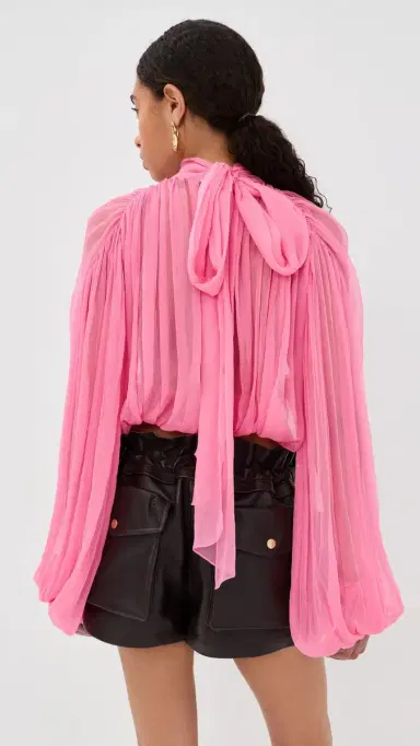 LaQuan Smith Long Sleeve Top with Scarf Detail | Thumbnail 3 LaQuan Smith Long Sleeve Top with Scarf Detail | Thumbnail 3