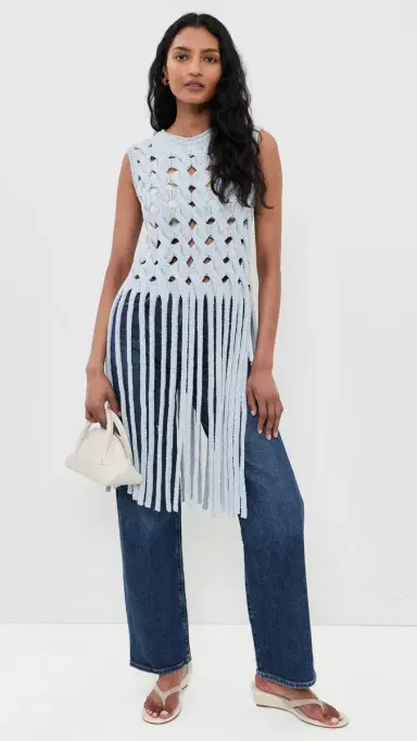 Aknvas Kiki Fringe Top Light Blue | Thumbnail 2 Aknvas Kiki Fringe Top Light Blue | Thumbnail 2
