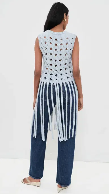 Aknvas Kiki Fringe Top Light Blue | Thumbnail 3 Aknvas Kiki Fringe Top Light Blue | Thumbnail 3