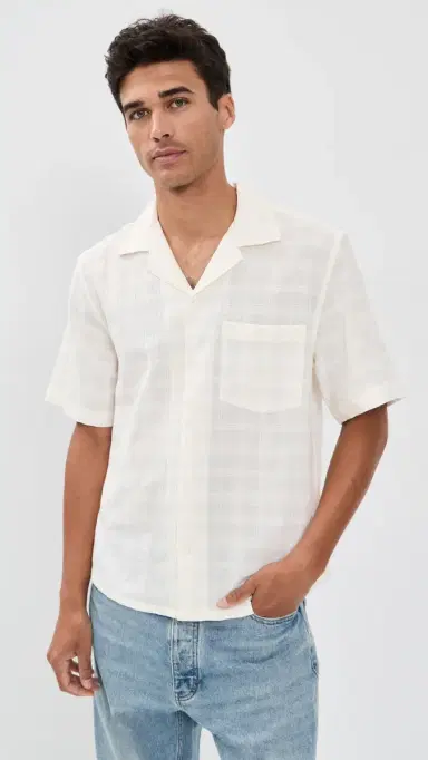 Corridor Washed Dobby Camp Shirt White | Thumbnail 2 Corridor Washed Dobby Camp Shirt White | Thumbnail 2