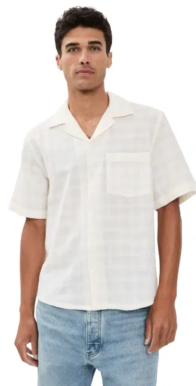 Corridor Washed Dobby Camp Shirt White | Thumbnail 1 Corridor Washed Dobby Camp Shirt White | Thumbnail 1