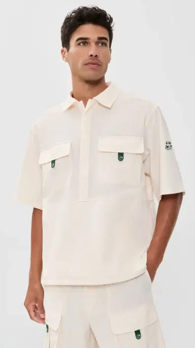 Malbon Bass Club Seersucker Windshirt Ivory M | Thumbnail 2 Malbon Bass Club Seersucker Windshirt Ivory M | Thumbnail 2
