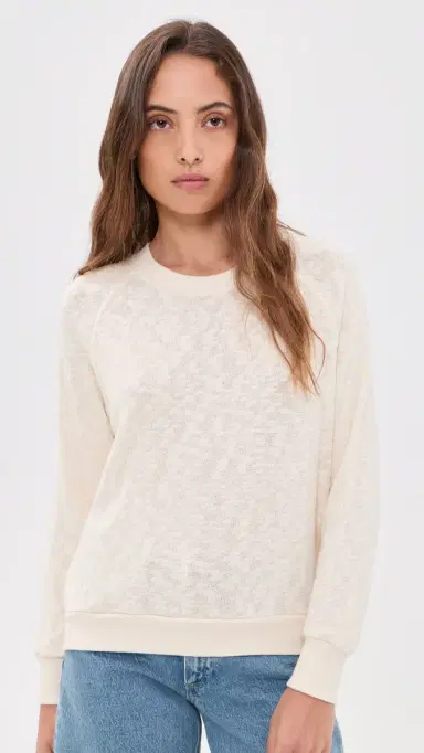 perfectwhitetee Mesh Sweater Raglan weatshirt Natural | Thumbnail 2 perfectwhitetee Mesh Sweater Raglan weatshirt Natural | Thumbnail 2