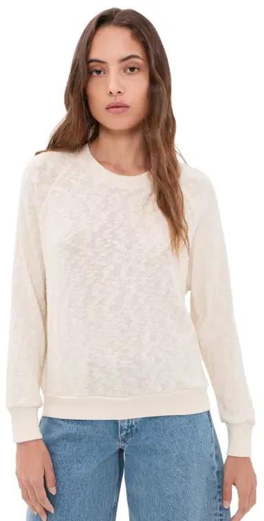 perfectwhitetee Mesh Sweater Raglan weatshirt Natural | Thumbnail 1 perfectwhitetee Mesh Sweater Raglan weatshirt Natural | Thumbnail 1