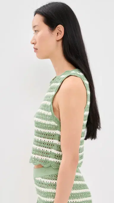 ALICE + OLIVIA Amity Pointelle Tank age/oft White | Thumbnail 4 ALICE + OLIVIA Amity Pointelle Tank age/oft White | Thumbnail 4