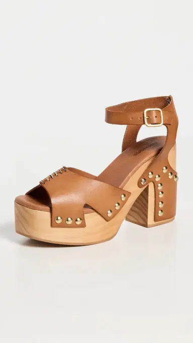 Free People Cecily Clog Platform Sandals Tan 6 | Thumbnail 2 Free People Cecily Clog Platform Sandals Tan 6 | Thumbnail 2