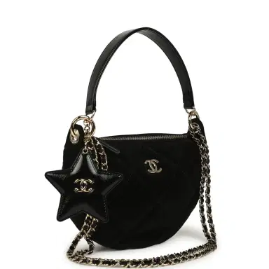 Chanel Chanel Coco Neige Clutch with Chain Black Velvet-Effect Nylon and Black Shiny Crumpled Calfskin Light Gold Hardware | Thumbnail 2 Chanel Chanel Coco Neige Clutch with Chain Black Velvet-Effect Nylon and Black Shiny Crumpled Calfskin Light Gold Hardware | Thumbnail 2