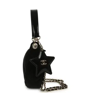 Chanel Chanel Coco Neige Clutch with Chain Black Velvet-Effect Nylon and Black Shiny Crumpled Calfskin Light Gold Hardware | Thumbnail 3 Chanel Chanel Coco Neige Clutch with Chain Black Velvet-Effect Nylon and Black Shiny Crumpled Calfskin Light Gold Hardware | Thumbnail 3