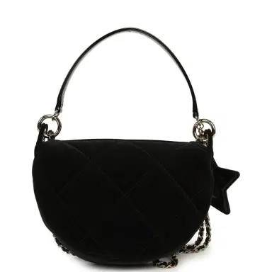 Chanel Chanel Coco Neige Clutch with Chain Black Velvet-Effect Nylon and Black Shiny Crumpled Calfskin Light Gold Hardware | Thumbnail 4 Chanel Chanel Coco Neige Clutch with Chain Black Velvet-Effect Nylon and Black Shiny Crumpled Calfskin Light Gold Hardware | Thumbnail 4