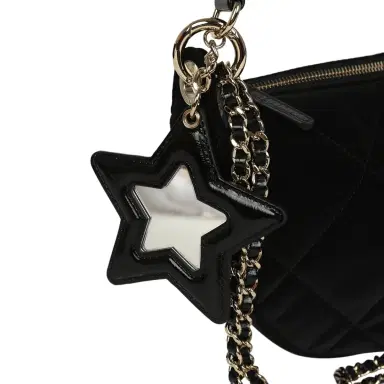 Chanel Chanel Coco Neige Clutch with Chain Black Velvet-Effect Nylon and Black Shiny Crumpled Calfskin Light Gold Hardware | Thumbnail 7 Chanel Chanel Coco Neige Clutch with Chain Black Velvet-Effect Nylon and Black Shiny Crumpled Calfskin Light Gold Hardware | Thumbnail 7