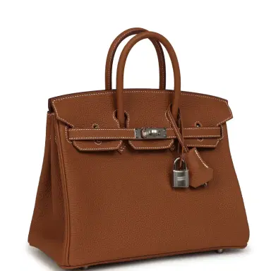 HERMÈS Hermes Birkin 25 Gold Togo Palladium Hardware | Thumbnail 2 HERMÈS Hermes Birkin 25 Gold Togo Palladium Hardware | Thumbnail 2