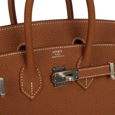 HERMÈS Hermes Birkin 25 Gold Togo Palladium Hardware | Thumbnail 7 HERMÈS Hermes Birkin 25 Gold Togo Palladium Hardware | Thumbnail 7