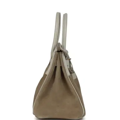 HERMÈS Hermes Birkin 30 Gris Caillou Grizzly and Gris Perle Evercolor Permabrass Hardware | Thumbnail 3 HERMÈS Hermes Birkin 30 Gris Caillou Grizzly and Gris Perle Evercolor Permabrass Hardware | Thumbnail 3