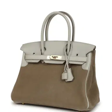 HERMÈS Hermes Birkin 30 Gris Caillou Grizzly and Gris Perle Evercolor Permabrass Hardware | Thumbnail 5 HERMÈS Hermes Birkin 30 Gris Caillou Grizzly and Gris Perle Evercolor Permabrass Hardware | Thumbnail 5