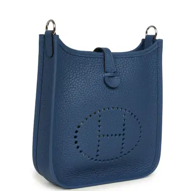 HERMÈS Hermes Evelyne TPM Bleu Tie Clemence Palladium Hardware | Thumbnail 2 HERMÈS Hermes Evelyne TPM Bleu Tie Clemence Palladium Hardware | Thumbnail 2