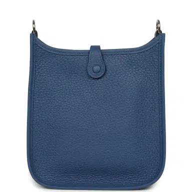 HERMÈS Hermes Evelyne TPM Bleu Tie Clemence Palladium Hardware | Thumbnail 4 HERMÈS Hermes Evelyne TPM Bleu Tie Clemence Palladium Hardware | Thumbnail 4