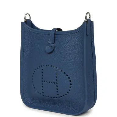 HERMÈS Hermes Evelyne TPM Bleu Tie Clemence Palladium Hardware | Thumbnail 5 HERMÈS Hermes Evelyne TPM Bleu Tie Clemence Palladium Hardware | Thumbnail 5