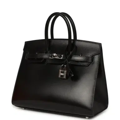 HERMÈS Pre-owned Hermes Birkin Sellier 25 Black Box Palladium Hardware | Thumbnail 5 HERMÈS Pre-owned Hermes Birkin Sellier 25 Black Box Palladium Hardware | Thumbnail 5