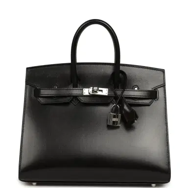 HERMÈS Pre-owned Hermes Birkin Sellier 25 Black Box Palladium Hardware | Thumbnail 1 HERMÈS Pre-owned Hermes Birkin Sellier 25 Black Box Palladium Hardware | Thumbnail 1