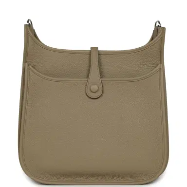 HERMÈS Pre-owned Hermes Evelyne III PM Beige Marfa Clemence Palladium Hardware | Thumbnail 4 HERMÈS Pre-owned Hermes Evelyne III PM Beige Marfa Clemence Palladium Hardware | Thumbnail 4