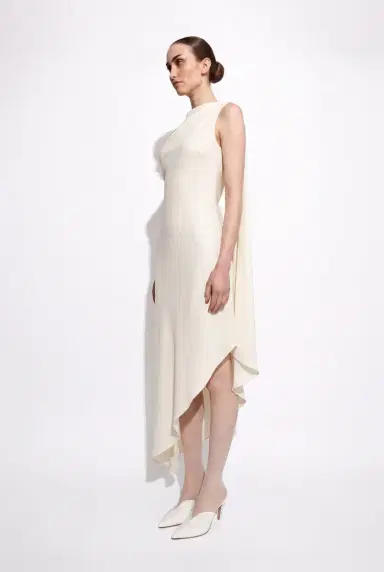 LAPOINTE Lightweight Satin One Shoulder Dress | Thumbnail 3 LAPOINTE Lightweight Satin One Shoulder Dress | Thumbnail 3
