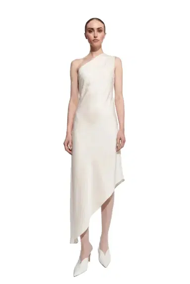 LAPOINTE Lightweight Satin One Shoulder Dress | Thumbnail 1 LAPOINTE Lightweight Satin One Shoulder Dress | Thumbnail 1