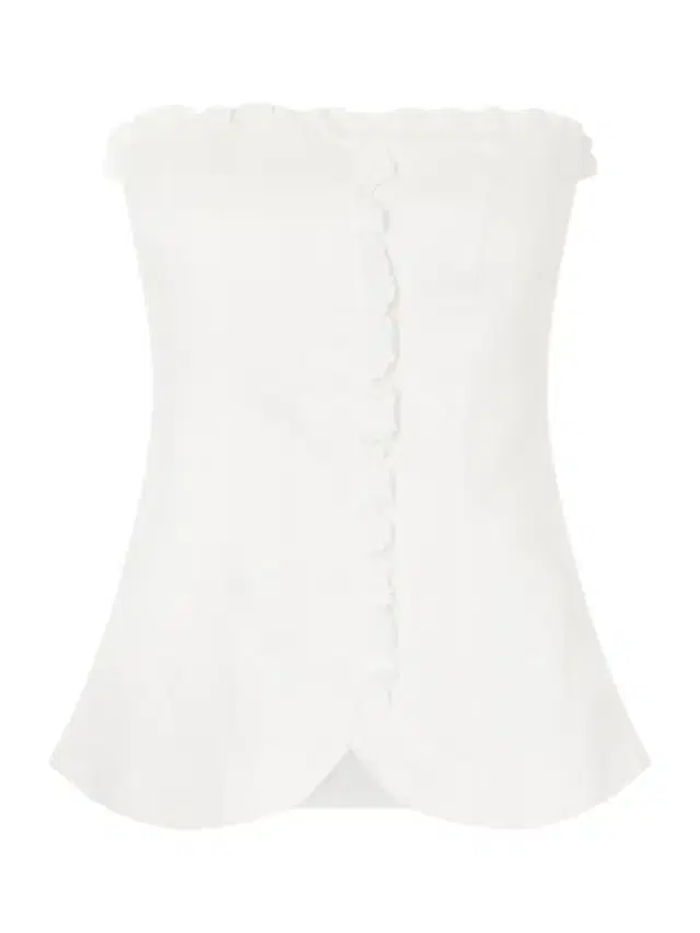 Florence Strapless Ruffled Linen Top Florence Strapless Ruffled Linen Top