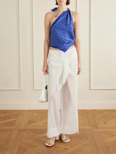 Christopher Esber One-shoulder Embellished Bandana-print Silk Top | Thumbnail 2 Christopher Esber One-shoulder Embellished Bandana-print Silk Top | Thumbnail 2