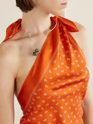 Christopher Esber One-shoulder Embellished Bandana-print Silk Top | Thumbnail 4 Christopher Esber One-shoulder Embellished Bandana-print Silk Top | Thumbnail 4