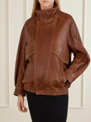 Nour Hammour Ariste Oversized Paneled Leather Jacket | Thumbnail 3 Nour Hammour Ariste Oversized Paneled Leather Jacket | Thumbnail 3