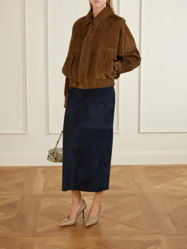 Nour Hammour Selly Suede Midi Skirt | Thumbnail 2 Nour Hammour Selly Suede Midi Skirt | Thumbnail 2