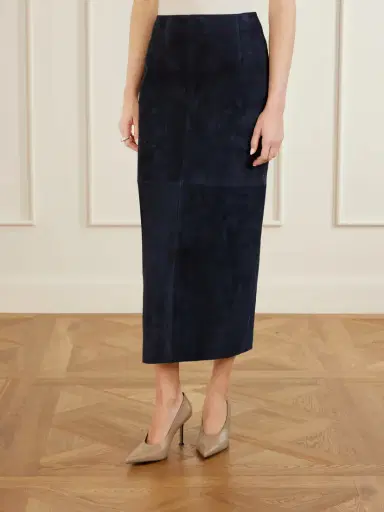 Nour Hammour Selly Suede Midi Skirt | Thumbnail 3 Nour Hammour Selly Suede Midi Skirt | Thumbnail 3