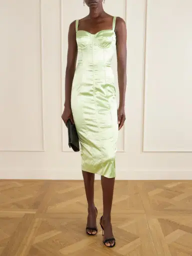 Dolce & Gabbana Satin Bustier Midi Dress | Thumbnail 2 Dolce & Gabbana Satin Bustier Midi Dress | Thumbnail 2