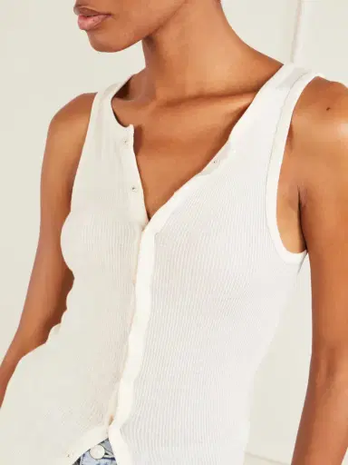Auralee Ribbed-knit Cotton Tank | Thumbnail 4 Auralee Ribbed-knit Cotton Tank | Thumbnail 4